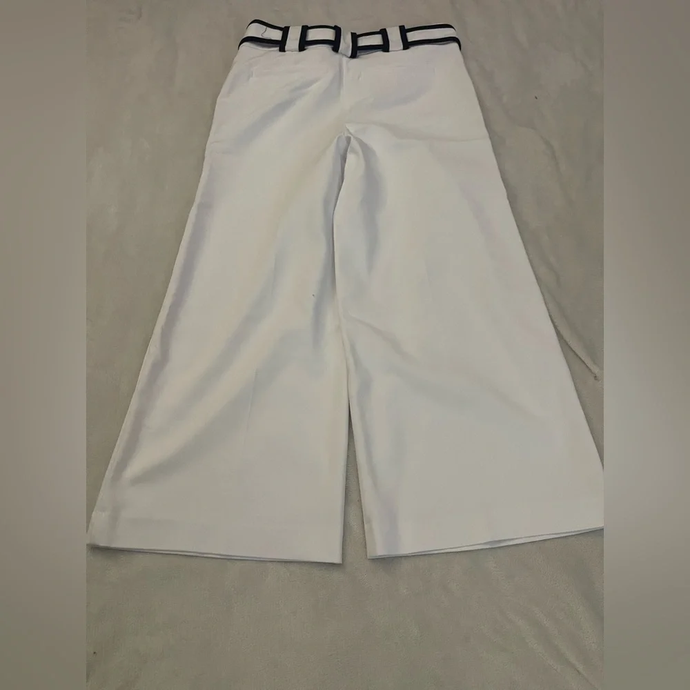 New York & Company White Wide-Leg Pants with Black Accents - Picture 5 of 6